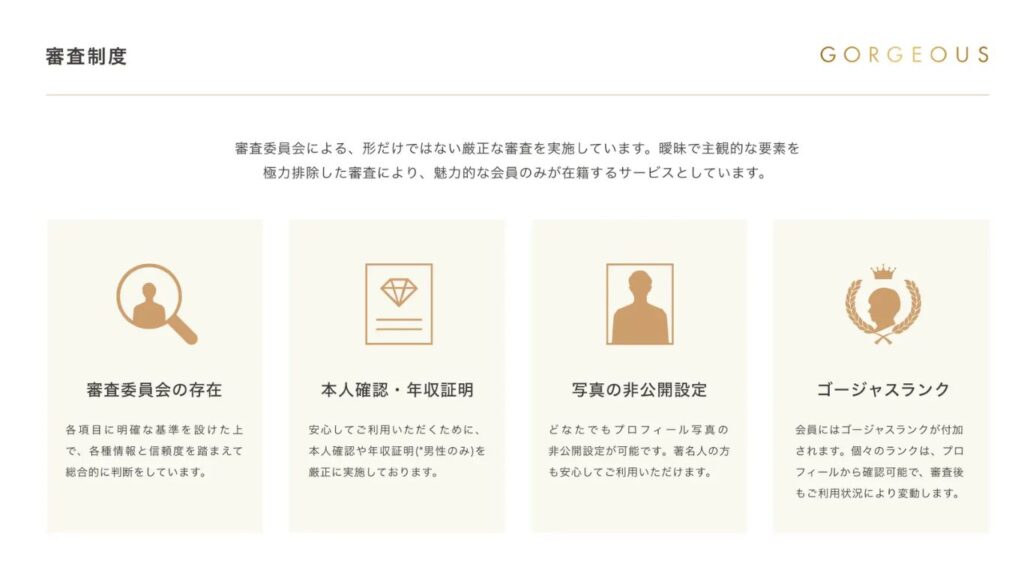 ゴージャス 審査内容