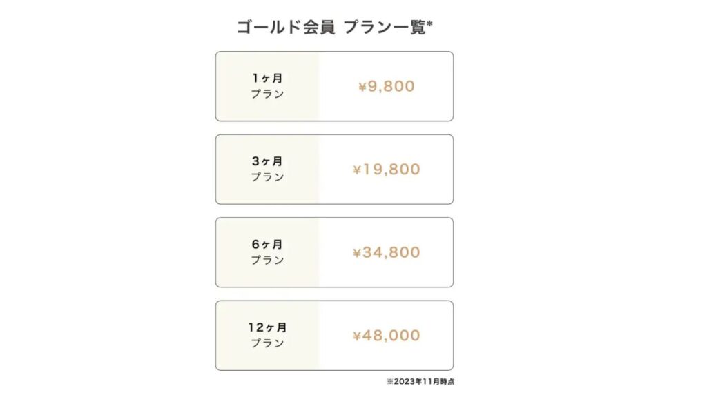 ゴージャス 料金プラン